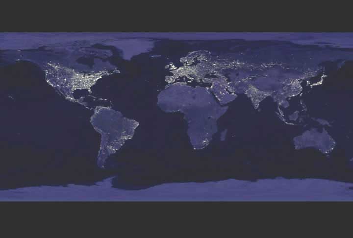 Flat World Globe Map. no stars off the edges